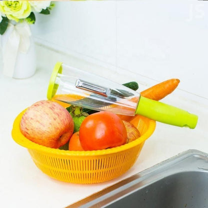 Peeler-Multifunction Kitchen Vegetable ,Fruit No Mess Peeler With Storage Container - Premium  from Mystical9 - Just Rs 550 /- Shop now at Mystical9.com