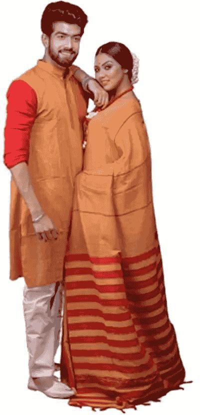 Combo of Men & Women's Khadi Cotton Kurta & Saree Set - Premium  from Mystical9 - Just Rs 1491 /- Shop now at Mystical9.com