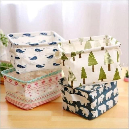 Canvas Fabric Basket with Handle - Premium  from Mystical9 - Just Rs 650 /- Shop now at Mystical9.com