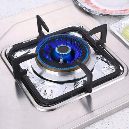 Foil Burner Guard-Square Aluminium Foil Stove Disposables Burner Guard(Pack Of 10) - Premium  from Mystical9 - Just Rs 600 /- Shop now at Mystical9.com