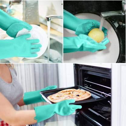 Gloves Magic Silicone Dish Washing Gloves for Kitchen (Pair of 1) - Premium  from Mystical9 - Just Rs 630 /- Shop now at Mystical9.com