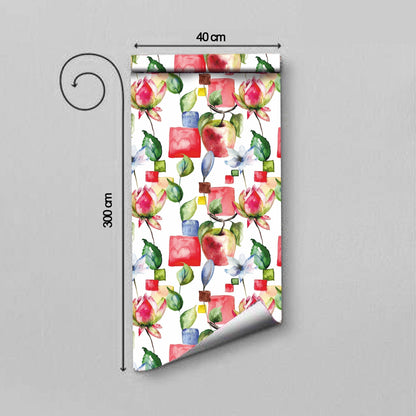 WallDaddy Wallpaper For Wall Self Adhesive Sizee (300x40)Cm Roll Wall Sticker For Home Design Kashmiri Apple - Premium  from Mystical9 - Just Rs 650 /- Shop now at Mystical9.com