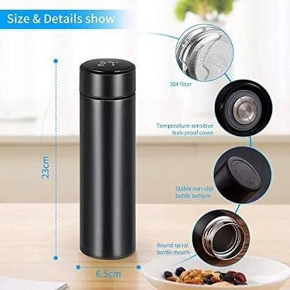 Stainless Steel Temperature Water Bottle Thermos, Double Wall Vacuum Intelligent Cup with LCD Smart Display (500 ML) - Premium  from Mystical9 - Just Rs 650 /- Shop now at Mystical9.com