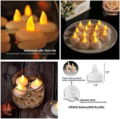 �Floating Tealight Water Sensor Battery Operated Waterproof LED Flame less Flickering Lights Candles (Pack of 10) - Premium  from Mystical9 - Just Rs 730 /- Shop now at Mystical9.com