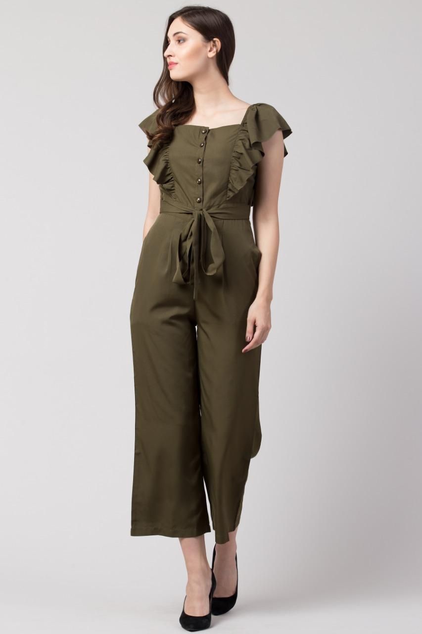 Verve Studio Polyester Solid Jumpsuit - Premium  from Mystical9 - Just Rs 930 /- Shop now at Mystical9.com