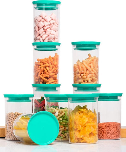 Airtight Plastic Containers- 900 ml Plastic Cereal Dispenser, Air Tight, Grocery Container, Fridge Container,Tea Coffee & Sugar Container, Spice Container (Pack of 6) - Premium  from Mystical9 - Just Rs 800 /- Shop now at Mystical9.com