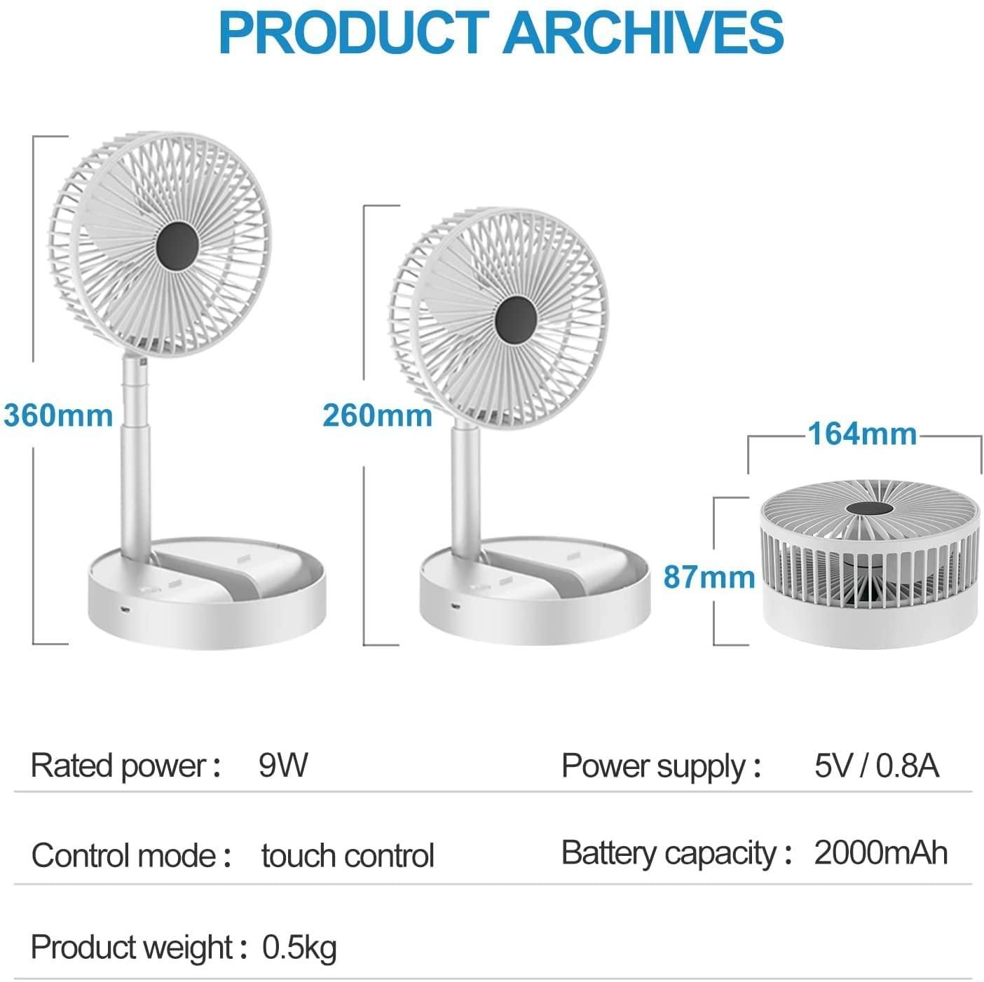 Powerful Rechargeable High Speed Table Desk Fan - Premium  from Mystical9 - Just Rs 850 /- Shop now at Mystical9.com