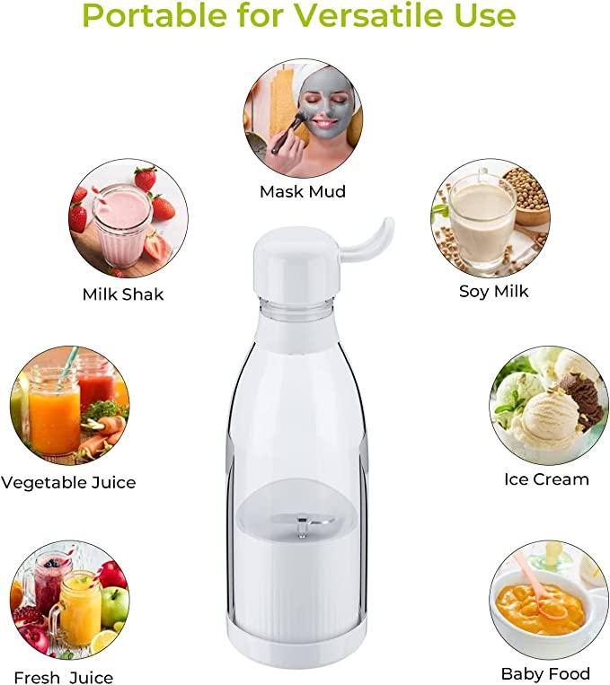 Portable Blender Juicer for Smoothie, Juice, Vegetable, Shakes with 4 Blades, Wireless Charging Mini Blender 400ml - Premium  from Mystical9 - Just Rs 900 /- Shop now at Mystical9.com