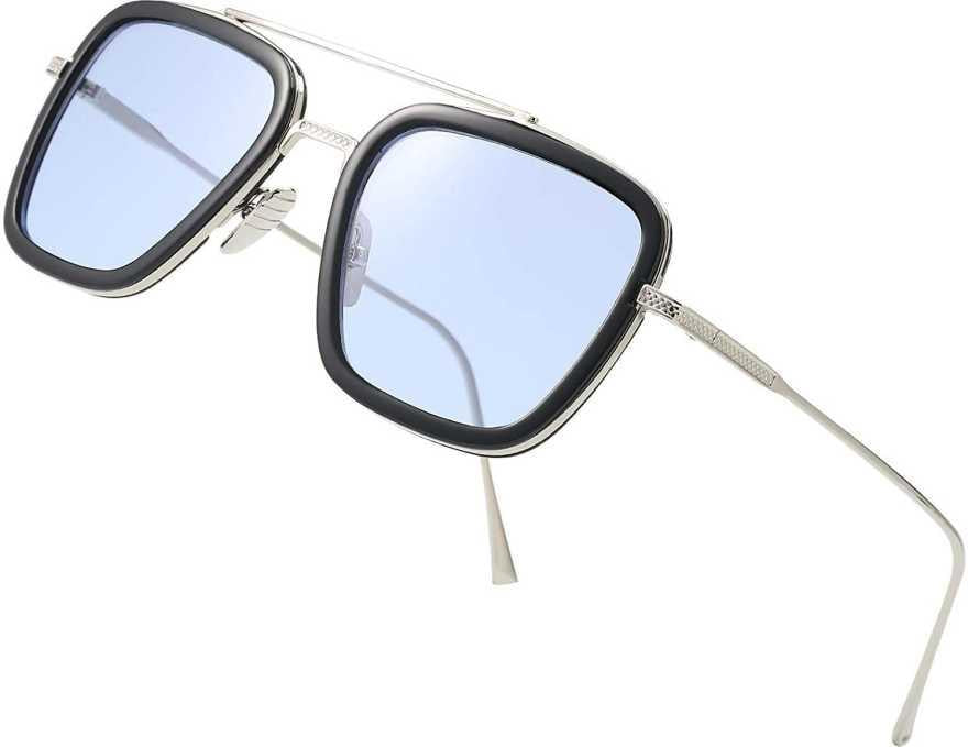 Square Sunglasses Silver Frame - Premium  from Mystical9 - Just Rs 600 /- Shop now at Mystical9.com