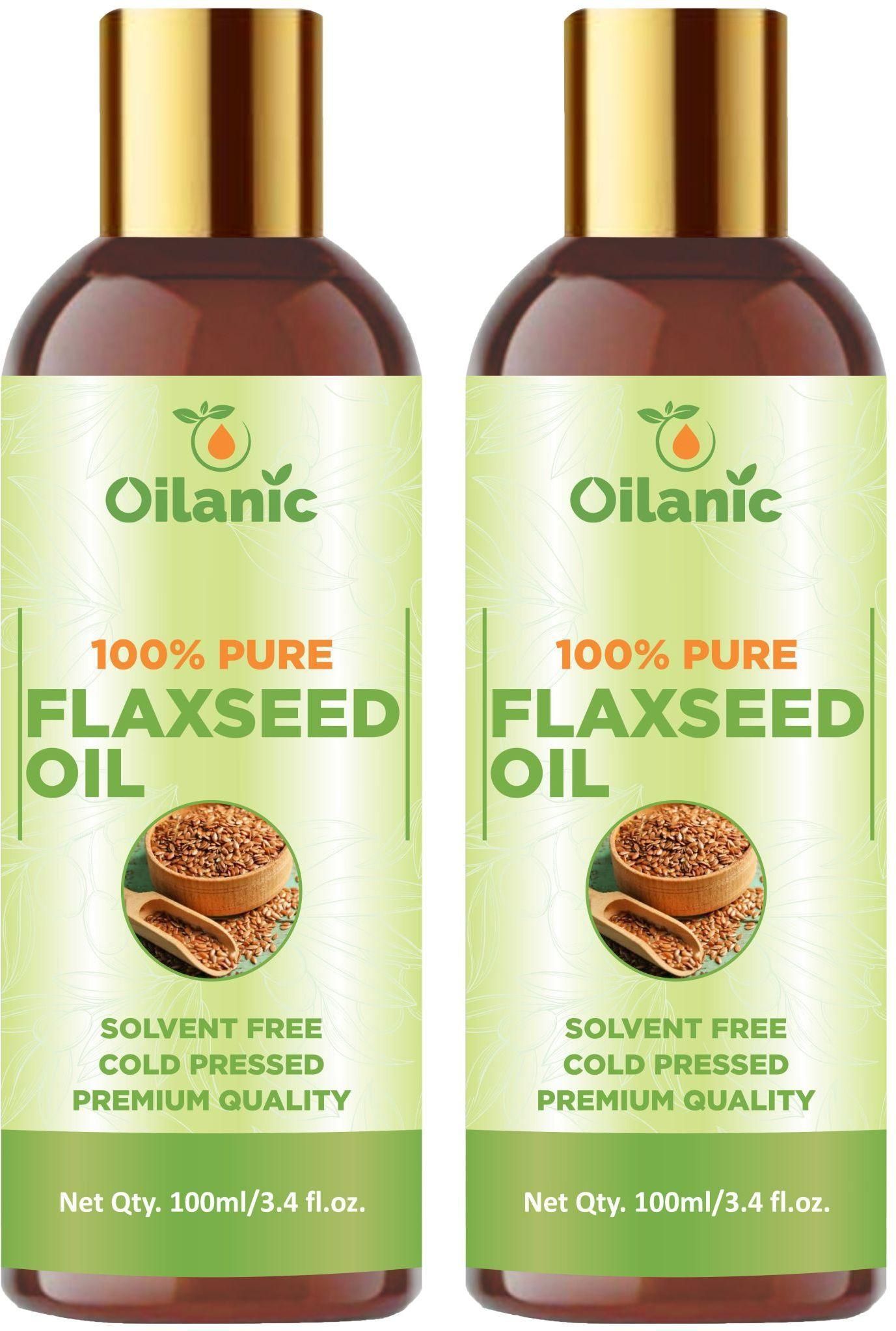 Oilanic Premium Flaxseed Oil Combo pack of 2 bottles of 100 ml(200 ml) - Premium  from Mystical9 - Just Rs 600 /- Shop now at Mystical9.com