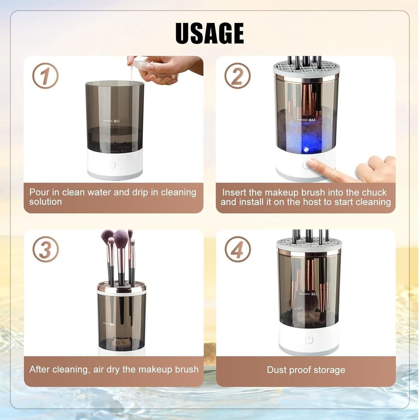 Make Up Brush Cleaner,Electric Brush Cleaner, USB Rechargeable Automatic Deep Cosmetic Cleaning Device - Premium  from Mystical9 - Just Rs 1100 /- Shop now at Mystical9.com