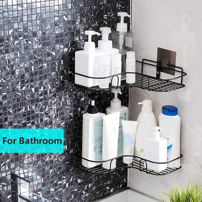 Metal Bathroom Corner Rack Storage Shelves - Premium  from Mystical9 - Just Rs 600 /- Shop now at Mystical9.com