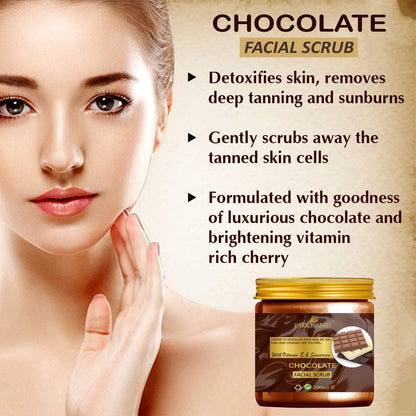 Park Daniel Premium Chocolate Facial Scrub- With Vitamin E & Sunscreen Effect-Deep Cleansing, Exfoliation, Pigmentation Removal, Softening & Smoothening, Replenishing & Rejuvenation(200 ml), Black - Premium  from Mystical9 - Just Rs 500 /- Shop now at Mystical9.com