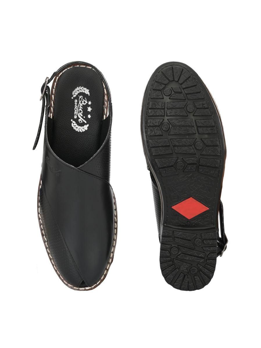 Bucik Men's Black Genuine Leather Slip-On Casual Sandal - Premium  from Mystical9 - Just Rs 997 /- Shop now at Mystical9.com