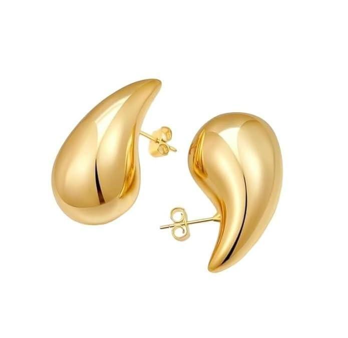 Sparkle Your Way Bottega Inspired Celebrity Style Teardrop Gold Earrings For Girls And Women - Premium  from Mystical9 - Just Rs 800 /- Shop now at Mystical9.com