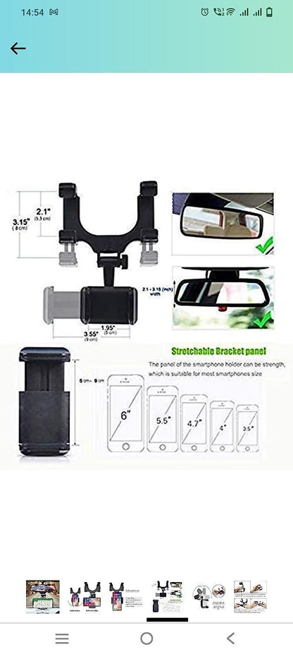 Rearview Mirror Phone Holder for Car - Premium  from Mystical9 - Just Rs 600 /- Shop now at Mystical9.com