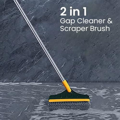 Long Handle 120� Rotating Bathroom/Kitchen/Multifunctional Cleaning Brush with Wiper 2 in 1 Tiles - Premium  from Mystical9 - Just Rs 600 /- Shop now at Mystical9.com