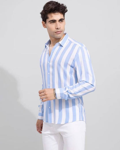 Men Regular Fit Striped Spread Collar Casual Shirt - Premium  from Mystical9 - Just Rs 740 /- Shop now at Mystical9.com