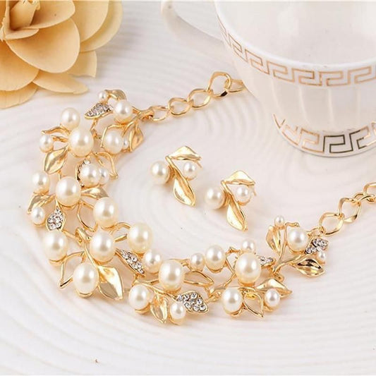 Unique Gold Plated & Pearls Western Necklace - Premium  from Mystical9 - Just Rs 653 /- Shop now at Mystical9.com