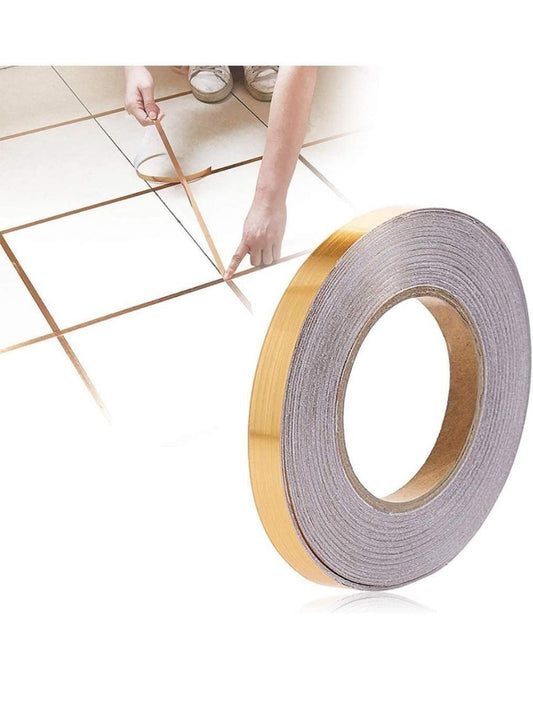 Tape-Ceramic Tile Mildewproof Gap Tape Tile Gap Sealing Tape Waterproof Foil Strip Silver Golden Rims (Pack of 2,4) - Premium  from Mystical9 - Just Rs 580 /- Shop now at Mystical9.com