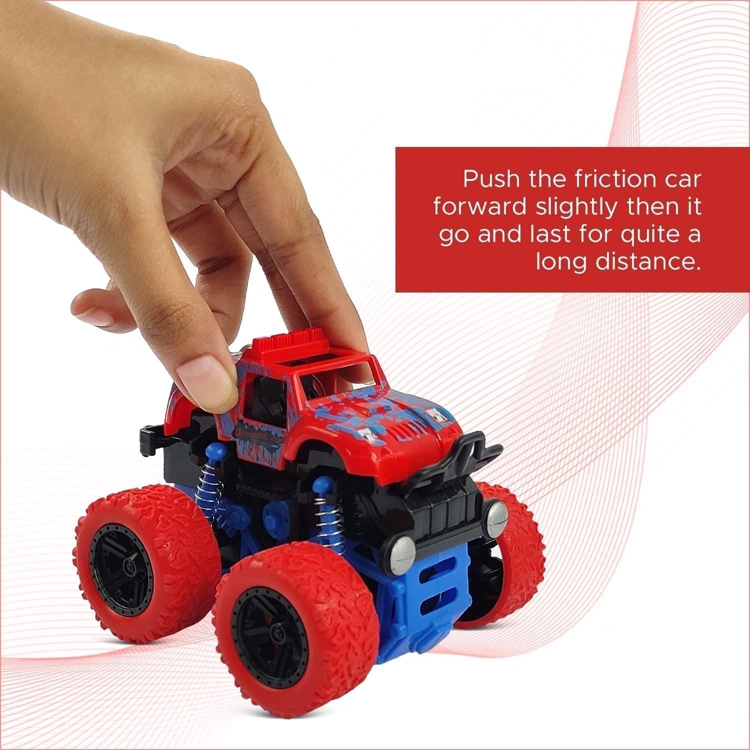 360 Degree Mini Monster Trucks Friction Powered Cars for Kids (Pack Of 2) - Premium  from Mystical9 - Just Rs 600 /- Shop now at Mystical9.com