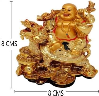 Feng Shui Laughing Buddha on Dragon Showpiece - Premium  from Mystical9 - Just Rs 550 /- Shop now at Mystical9.com