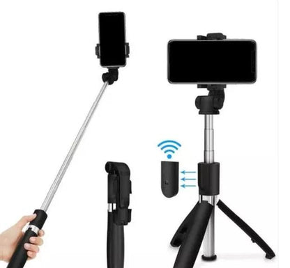 EARPHONIX Wireless Bluetooth Foldable XT-02 (K10) Mini Tripod Extendable Selfie Stick - Premium  from Mystical9 - Just Rs 600 /- Shop now at Mystical9.com