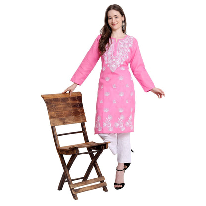 Women Embroidered Lucknowi Straight Kurta - Premium  from Mystical9 - Just Rs 750 /- Shop now at Mystical9.com