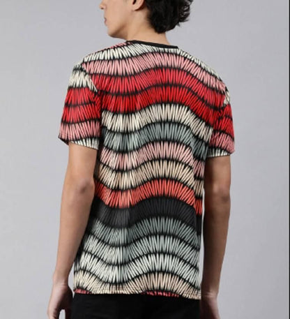 Men's Printed Round Neck Elastane Multicolor T-Shirt - Premium  from Mystical9 - Just Rs 630 /- Shop now at Mystical9.com