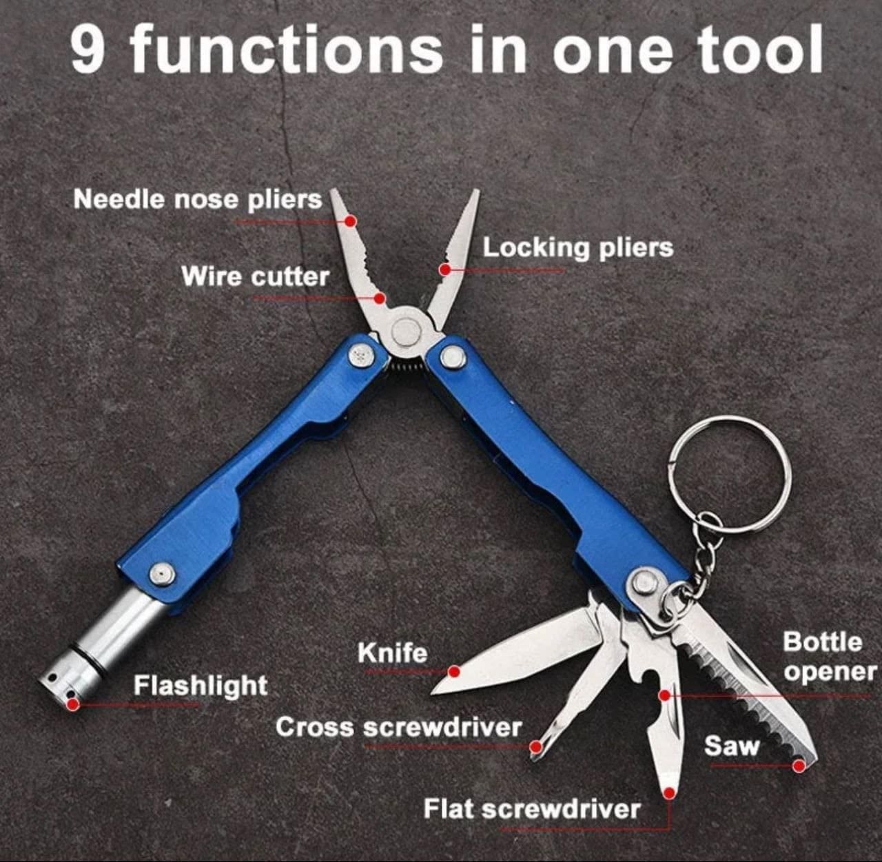 9 in 1 MultiFunctional Hand Piler Tool Keychain� - Premium  from Mystical9 - Just Rs 750 /- Shop now at Mystical9.com