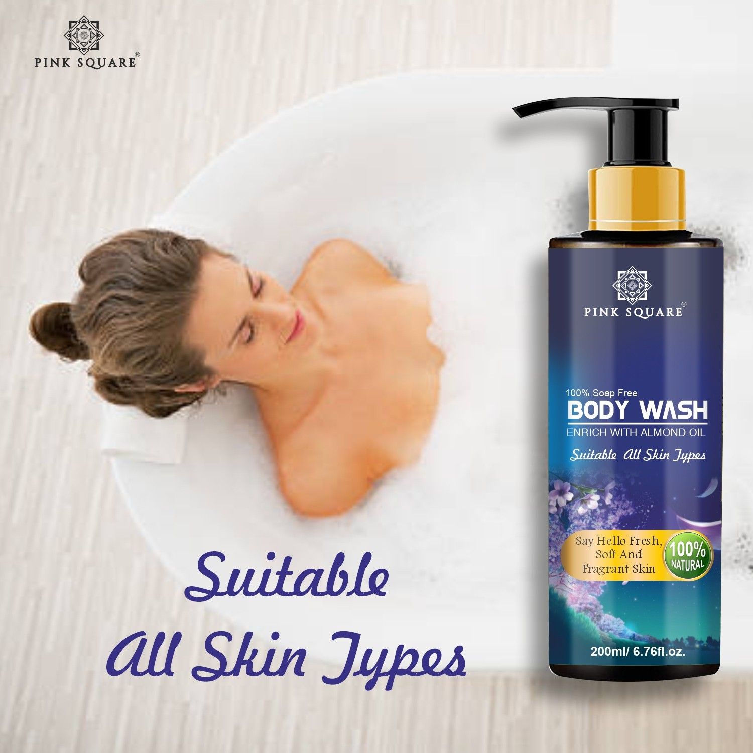 Natural Ultra Rich Body Wash Enriched With Almond and Coconut Oil - For Skin Nourishment and Moisture Care 200 ml - Premium  from Mystical9 - Just Rs 550 /- Shop now at Mystical9.com