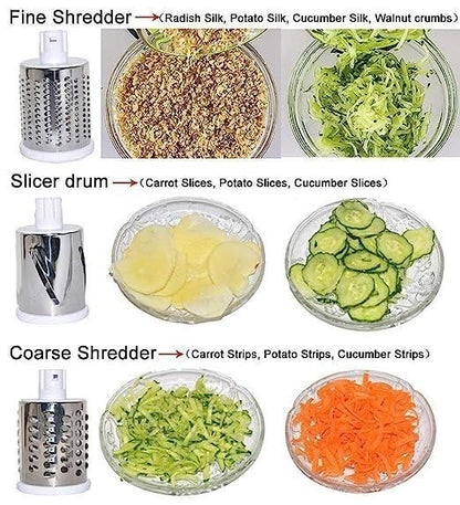 4 in 1 Rotary Drum Vegetable Grater & Slicer - Premium  from Mystical9 - Just Rs 700 /- Shop now at Mystical9.com