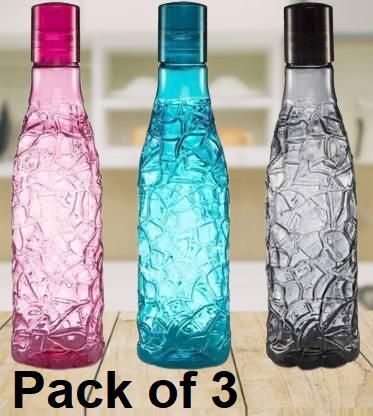 Bottles-Frekich New Create Design Plastic For Office Use, Kitchen Use, Water Bottle 1000 Ml Bottle (Pack of 3) - Premium  from Mystical9 - Just Rs 600 /- Shop now at Mystical9.com