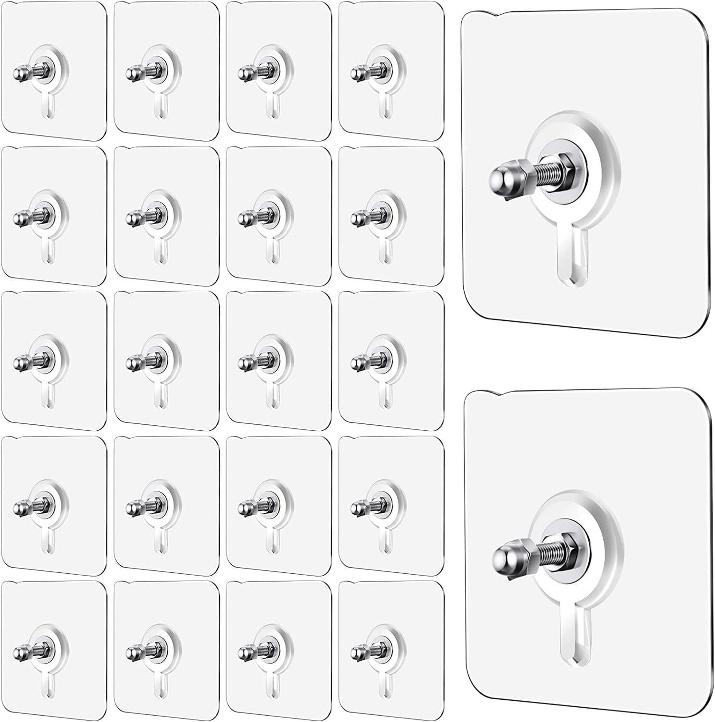 Wall Hooks, Adhesive Wall Screws Hanging Nails, No-Drilling Waterproof Screw Free Stickers for Hanging, Heavy-Duty Adhesive Wall Mount Screw Hooks for Kitchen Bathroom Bedroom Living Room 10 Pcs - Premium  from Mystical9 - Just Rs 550 /- Shop now at Mystical9.com