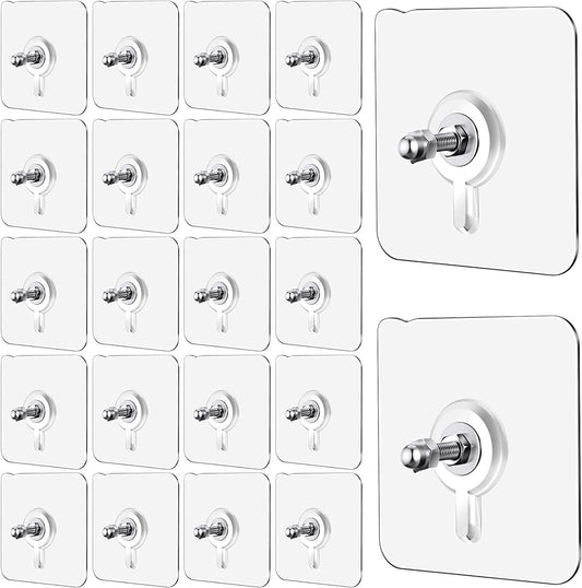 Wall Hooks, Adhesive Wall Screws Hanging Nails, No-Drilling Waterproof Screw Free Stickers for Hanging, Heavy-Duty Adhesive Wall Mount Screw Hooks for Kitchen Bathroom Bedroom Living Room 10 Pcs - Premium  from Mystical9 - Just Rs 550 /- Shop now at Mystical9.com