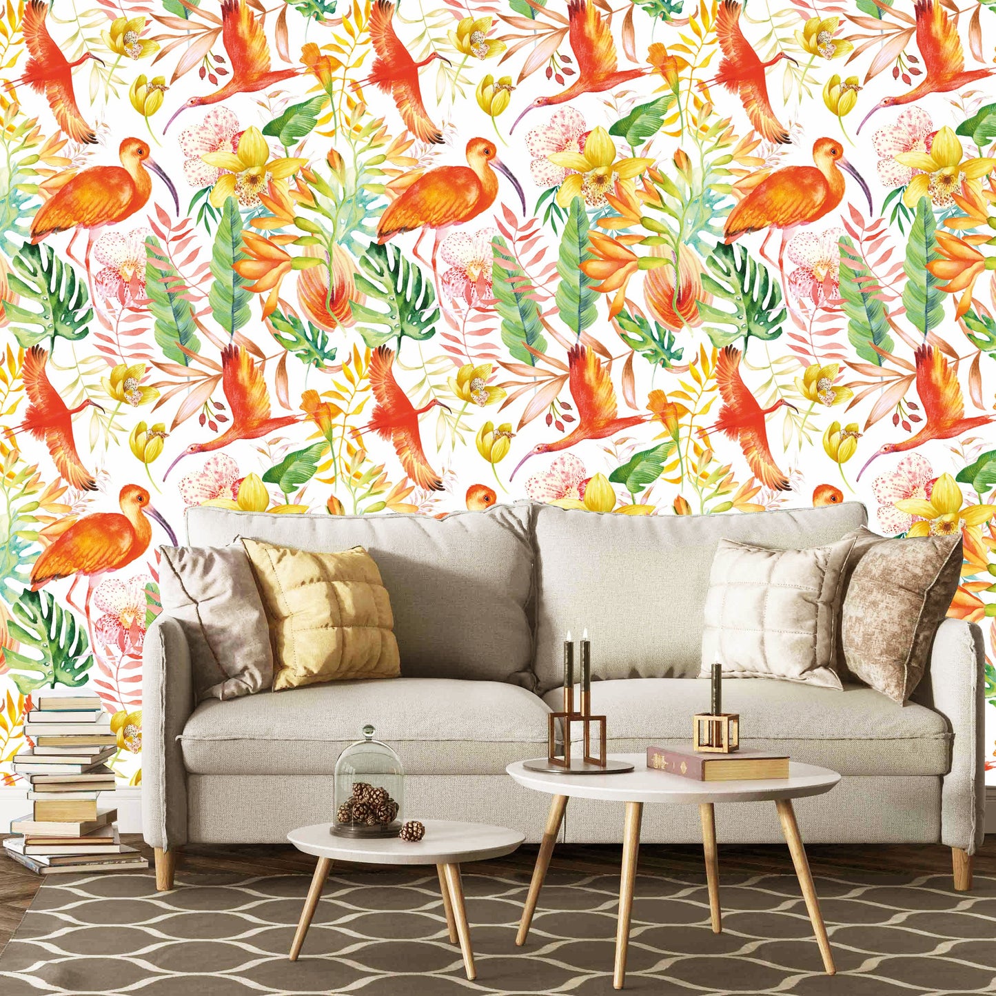 WallDaddy Wallpaper For Wall Self Adhesive Sizee (300x40)Cm Roll Wall Sticker For Home Design Flamingo - Premium  from Mystical9 - Just Rs 649 /- Shop now at Mystical9.com