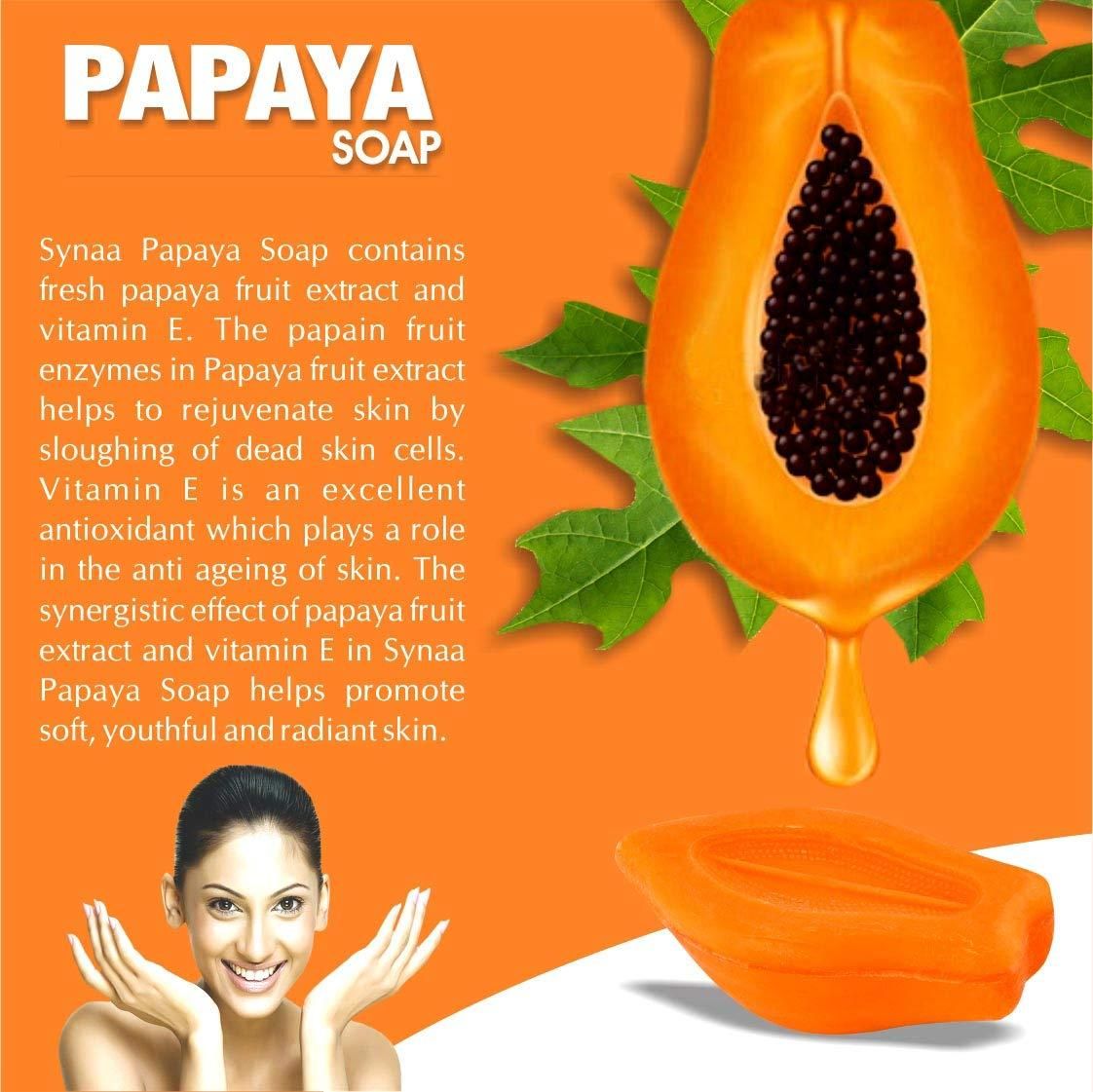 Papaya Whitening Bath Soap For for Dark Spot & Acne Removal (Pack of 2) - Premium  from Mystical9 - Just Rs 550 /- Shop now at Mystical9.com