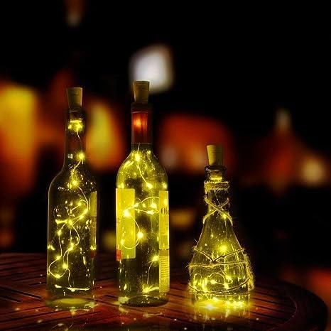 20 Led Wine Bottle Cork Copper Wire String Lights 2M Battery Operated (Warm White Pack Of 12) - Premium  from Mystical9 - Just Rs 764 /- Shop now at Mystical9.com