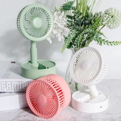 Adjustable Height Telescopic Rechargeable Standing Fan Rechargeable Pedestal Fan - Premium  from Mystical9 - Just Rs 850 /- Shop now at Mystical9.com