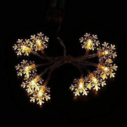 Christmas Snowflake Light Battery Powered Waterproof 14 LED 3M Garden Fairy Lights for Christmas Festival Home Party Decorations - Premium  from Mystical9 - Just Rs 630 /- Shop now at Mystical9.com