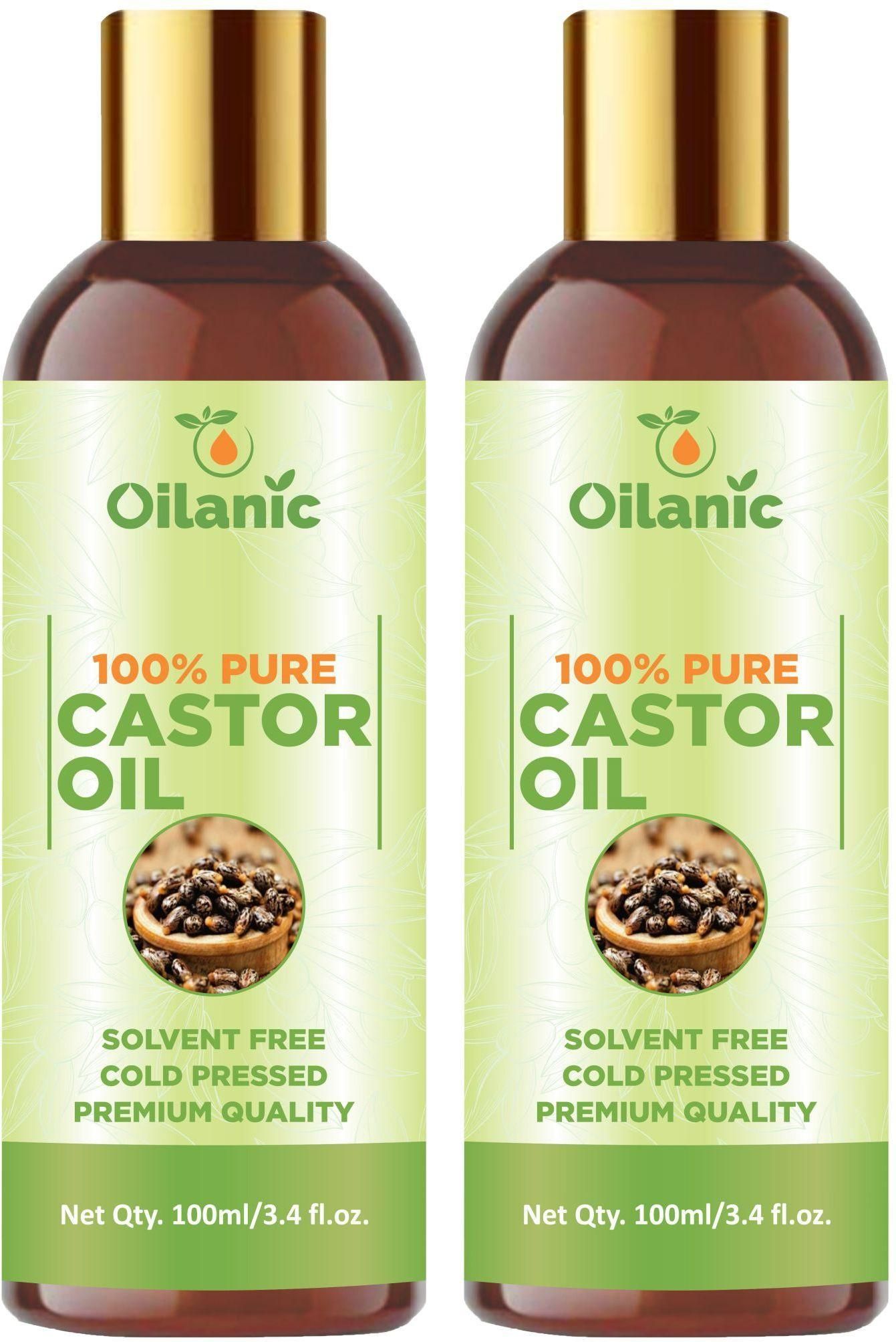 Oilanic Premium Castor Oil Combo pack of 2 bottles of 100 ml(200 ml) - Premium  from Mystical9 - Just Rs 600 /- Shop now at Mystical9.com