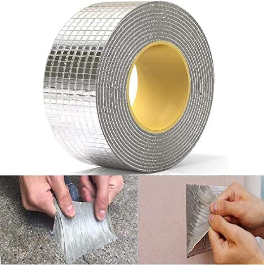 Leakage Repair Waterproof Tape for Pipe Roof Water Leakage Solution Aluminum Foil Adhesive Tape Sealing Butyl Rubber Tape for Surface Crack, Pipe Rupture (5cmx5m) - Premium  from Mystical9 - Just Rs 430 /- Shop now at Mystical9.com