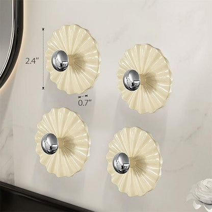 Petal Shaped Adhesive Wall Hooks - White - Transparent - Black(5Pcs) - Premium  from Mystical9 - Just Rs 600 /- Shop now at Mystical9.com