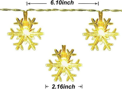 Christmas Snowflake Light Battery Powered Waterproof 14 LED 3M Garden Fairy Lights for Christmas Festival Home Party Decorations - Premium  from Mystical9 - Just Rs 630 /- Shop now at Mystical9.com