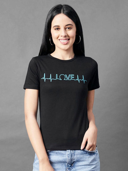 Rigo Women's Cotton Typography Print T-Shirt - Premium  from Mystical9 - Just Rs 681 /- Shop now at Mystical9.com