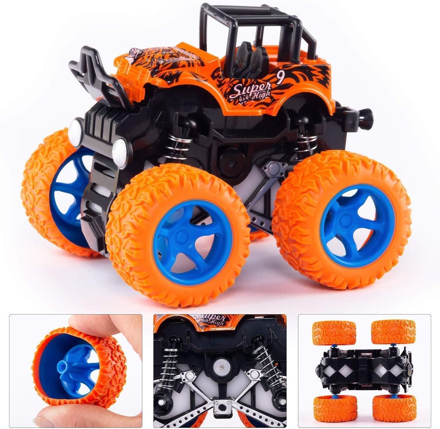 360 Degree Mini Monster Trucks Friction Powered Cars for Kids (Pack Of 2) - Premium  from Mystical9 - Just Rs 600 /- Shop now at Mystical9.com