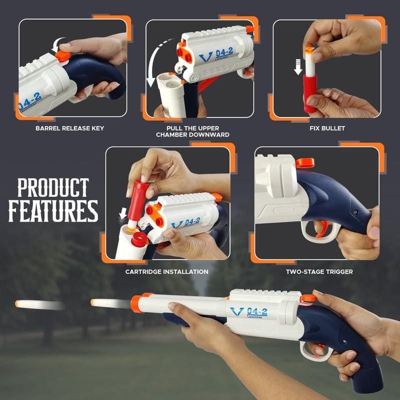 Shotgun Toy Gun for Kids with 10 Foam Bullets - Premium  from Mystical9 - Just Rs 900 /- Shop now at Mystical9.com