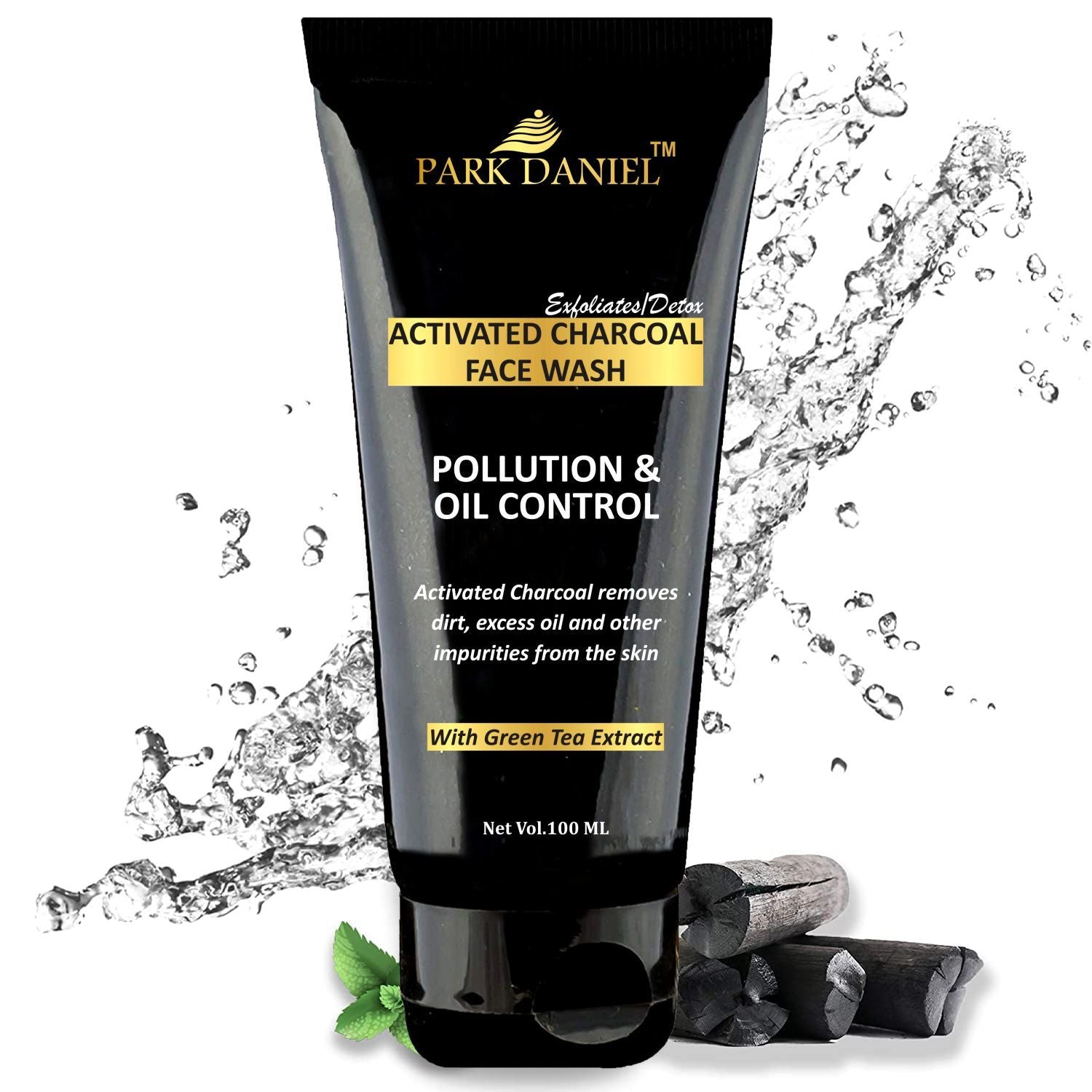 Park Daniel Activated Charcoal Face Wash -Pollution & Oil Control- To Remove Dirt, Excess Oil (100 ML), Black - Premium  from Mystical9 - Just Rs 500 /- Shop now at Mystical9.com