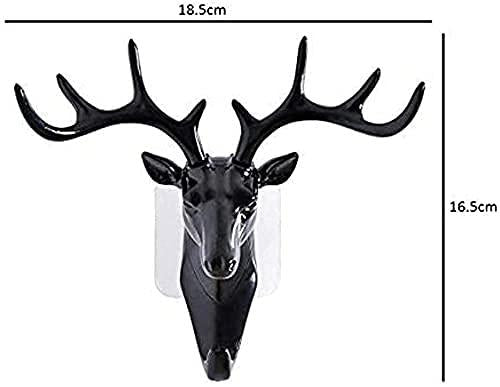 Deer Head Hanging Plastic, Self Adhesive Wall Door Hook Hanger Bag Keys Sticky Holder (Black) - Premium  from Mystical9 - Just Rs 600 /- Shop now at Mystical9.com