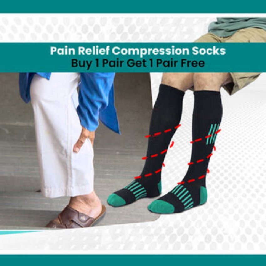 Fidato Pain Relief Compression Socks - Buy 1 Pair Get 1 Pair - Premium  from Mystical9 - Just Rs 700 /- Shop now at Mystical9.com